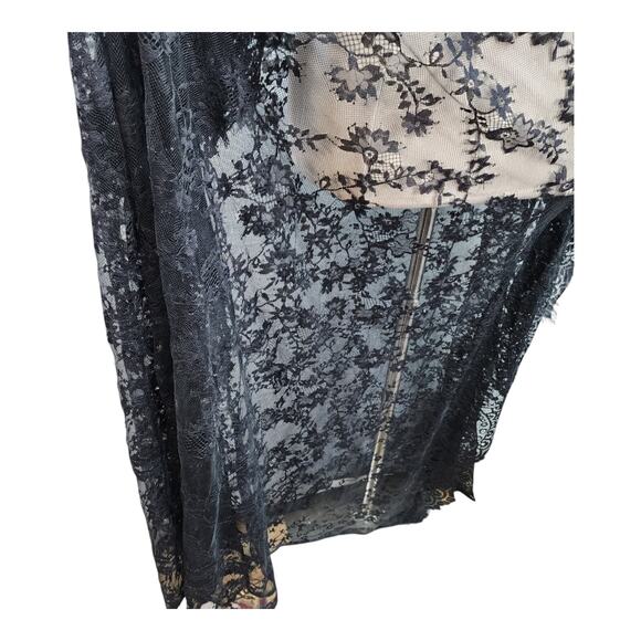 Lace Maxi Cover-Up Women Boho Sheer Batwing Sleeve Fringe Kimono Sexy Festival C - Picture 7 of 11